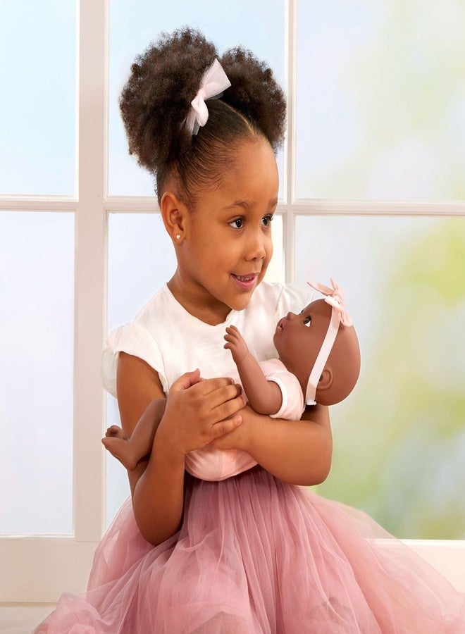 LullaBaby - 14-Inch Realistic Baby Doll - Floral Swaddle & Pink Bow Headband - Hazel Eyes & Warm Skintone - Pretend Play 2+ Years- Baby Doll & Floral Swaddle - Image 2