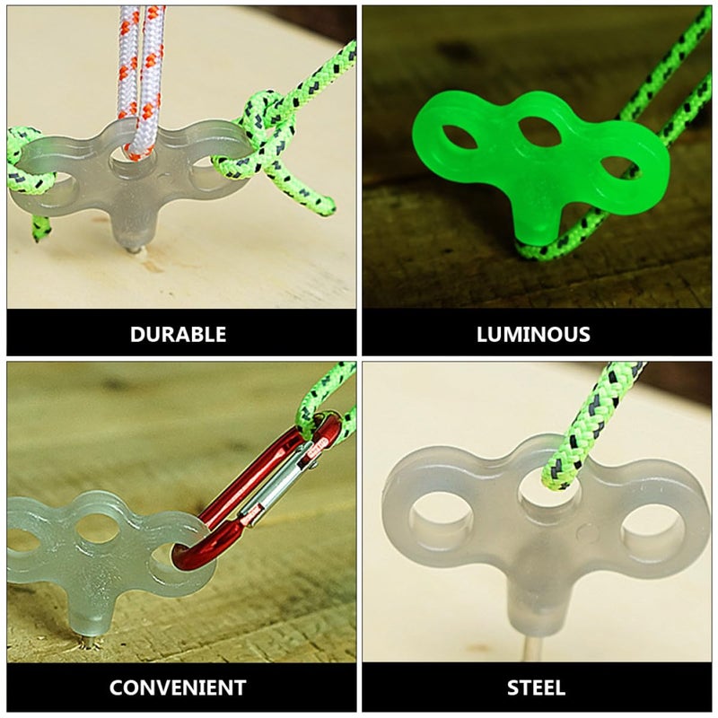 Glow In The Dark Tent Nails 4pcs Stainless Steel Camping Stakes For Wind Rope Ground Anchors - Image 4