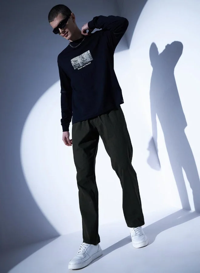 هوبرهولمي تيشيرت رجالي أسود أساسي ومتعدد الاستخدامات لجميع المواسم