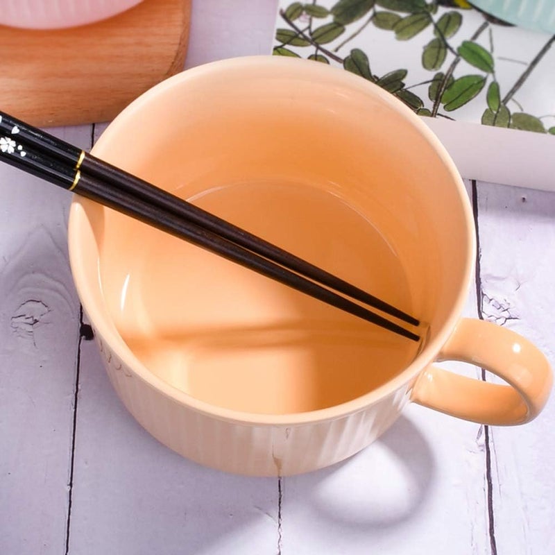 LMRLCS Microwave Ramen Bowl with Handles 304 oz Noodle Bowls with Lid and Chopsticks Dishwasher Safe for Noodles Soup and Cereal Orange - Image 4