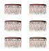 Ruwado 6 Pcs 14 Teeth French Vintage Style Hair Clips Pins Accessories Supplies for Women Girls Bridal Wedding Veil Fine Long Curly Hair (Dark Brown) - Image 2