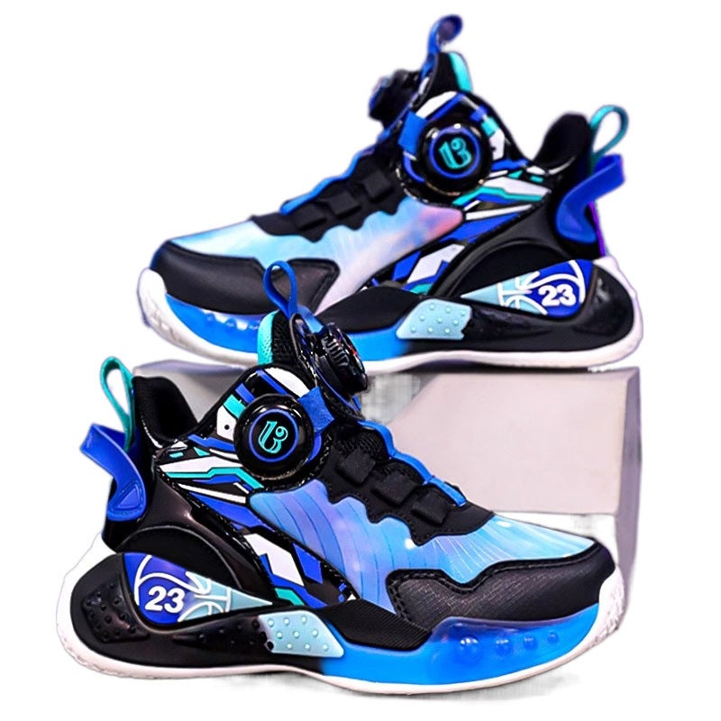 Hydrogen Cloud Co-Branded Boys' Shoes 2025 Spring New Breathable And Wear-Resistant Kidsren'S Medium And Large Kidsren'S Sports Shoes Basketball Shoes - Image 4