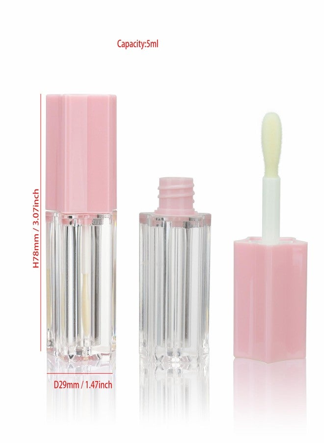 COSIDEA 5pcs 5ml 0.17oz Pink Star large doe foot wand lip gloss tubes for DIY lipgloss container with thick brush - Image 2