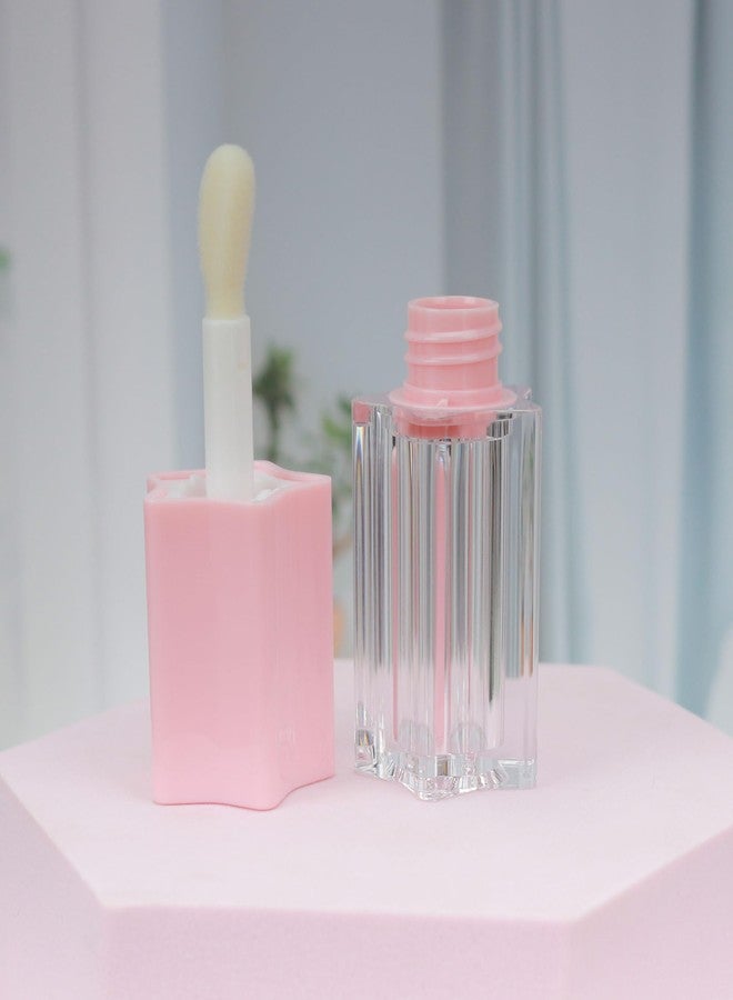 COSIDEA 5pcs 5ml 0.17oz Pink Star large doe foot wand lip gloss tubes for DIY lipgloss container with thick brush - Image 3