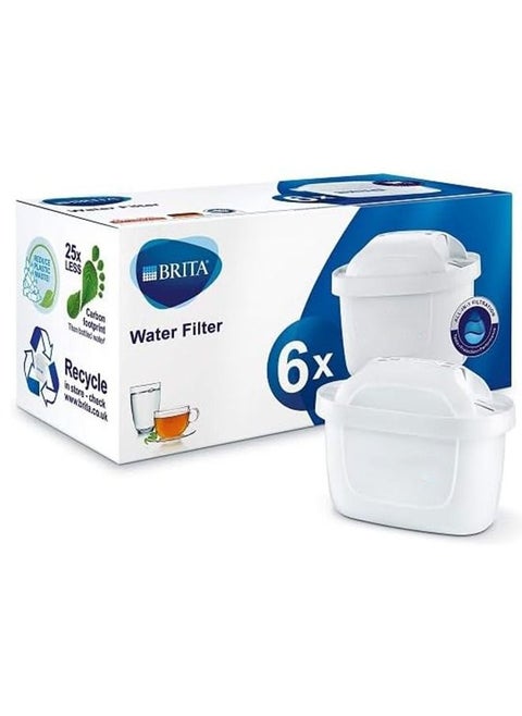 Replacement Water Filter Cartridges, Compatible with all BRITA Jugs - Reduce Chlorine, Limescale and Impurities for Great Taste-6Pack