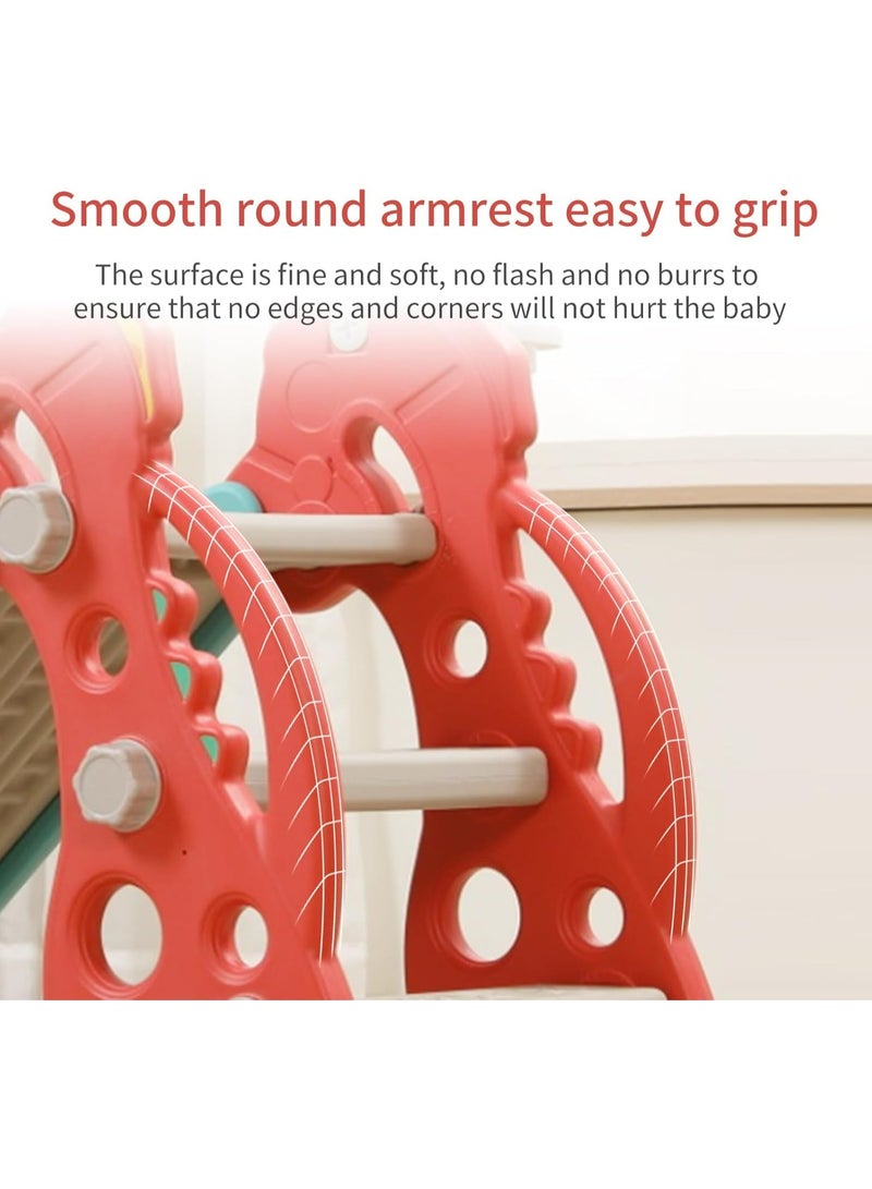 KIIUMI Children's slide and basketball hoop 2 in 1， slide car design， children's independent slide toy，indoor outdoor sports，dinosaur shape（ blue） - Image 5