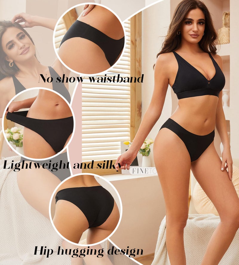 Sth Big Seamless Underwear for Women Soft No Show Panties Sexy High Cut Invisible Hipster Silky Cheeky Ladies Bikini 6 Pack - Image 5