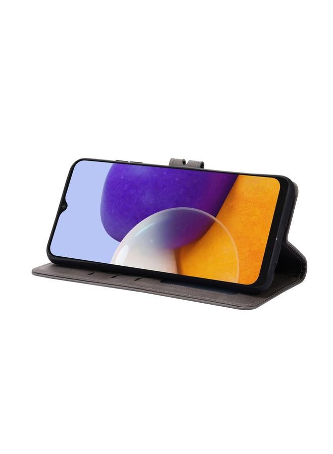 S-TOP Case For Samsung Galaxy A22 5G EU Version Embossed Happy Cat Pattern Horizontal Flip Leather Case with Holder & Card Slots & Wallet - Image 4