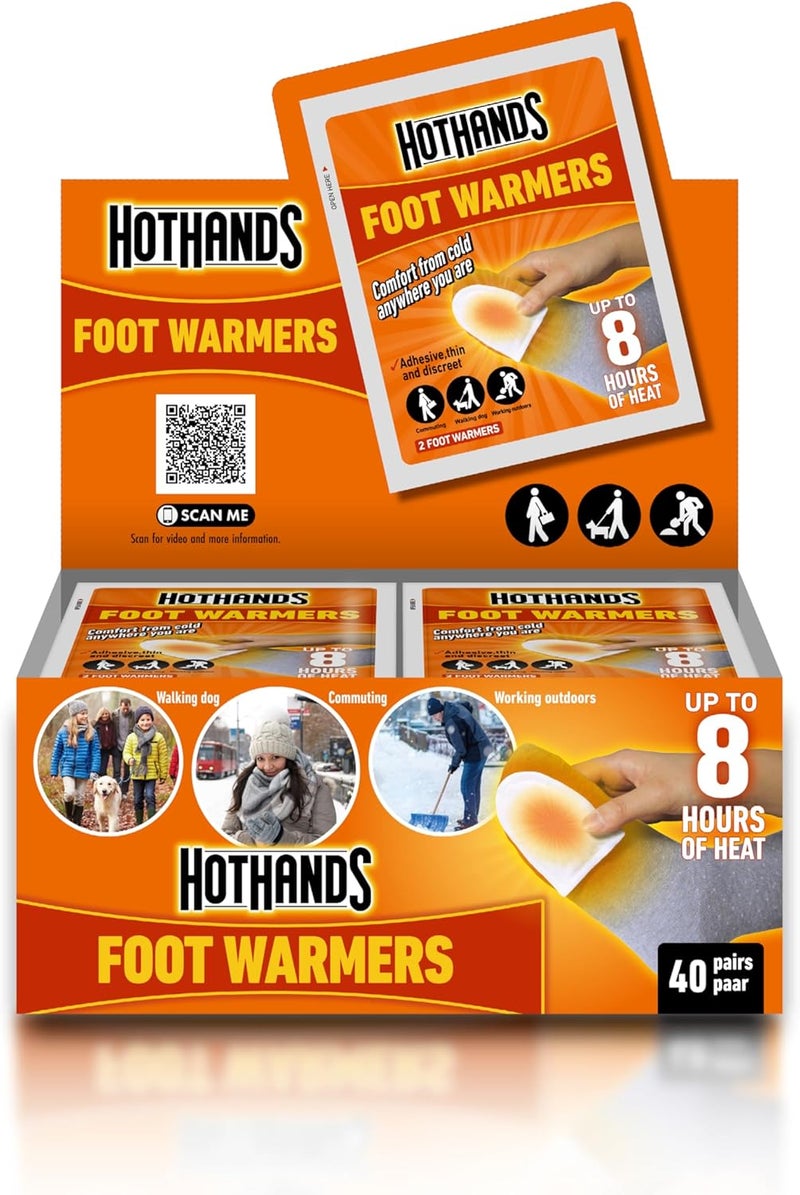 هوت هاندز HotHands مدفئات القدمين - 8 ساعات من الحرارة - منشط بالهواء - جاهزة للاستخدام (عبوة من 40) - Image 1