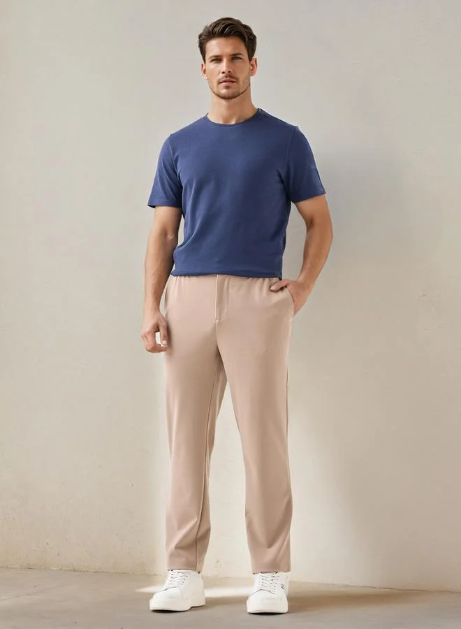 Iconic Iconic Popcorn Textured T-shirt with Crew Neck