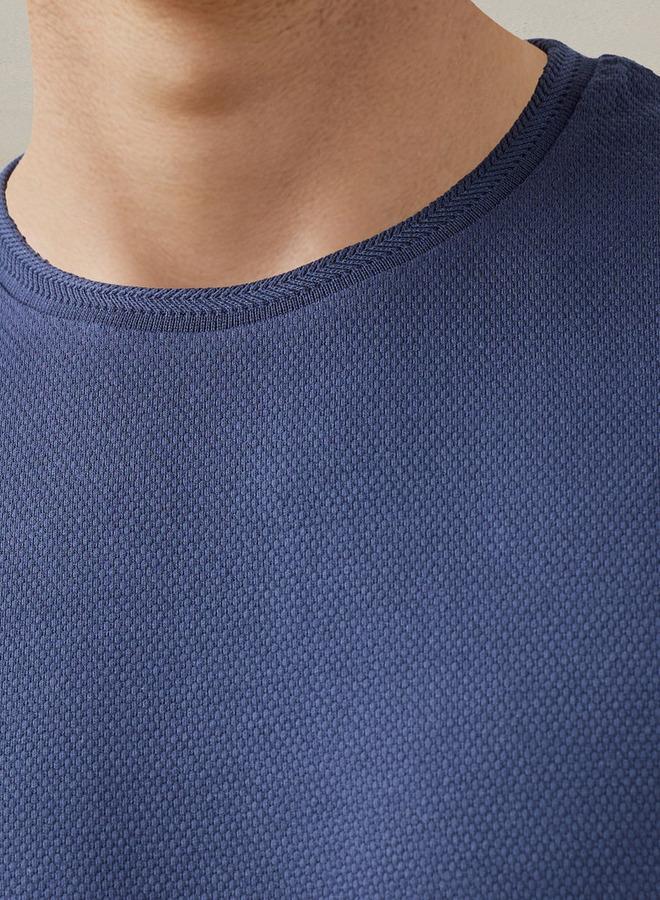 Iconic Popcorn Textured T-shirt with Crew Neck - Image 3