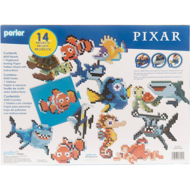 Perler Disney Pixar's Finding Nemo Fused Bead Activity Kit with 14 Unique Patterns, Finished Project Sizes Vary, Multicolor 4553 Pieces - Image 2