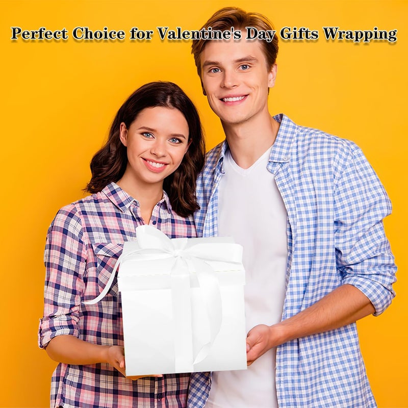 Jaywayang 10" Large Gift Box with Lid and Ribbon, White Gift Box with Paper Filler for Birthday, Wedding, Valentine's Day, Mother's Day, Anniversarry Presents Wrapping. - Image 5