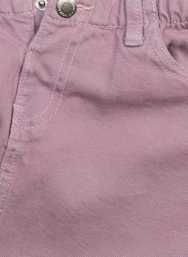 MINOTI Girls Denim Skirt with Frayed Hem and Front Buttons  - Image 3