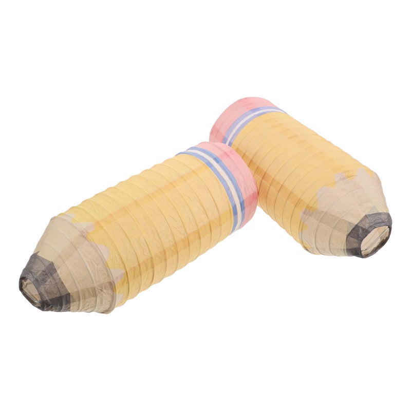2pcs Pencil Paper Lanterns - Back to School Hanging Classroom Decorations for Kindergarten Preschool and School Party Supplies Easy to Install Yellow Lanterns for Decor - Image 5
