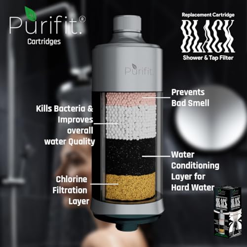 Purifit Replacement Cartridge for Multi Spray Shower Head Filter | Reduce Chlorine | Hardwater | Limescale | Hair fall | Skin Issues | White Colour | 1Pcs - Image 3