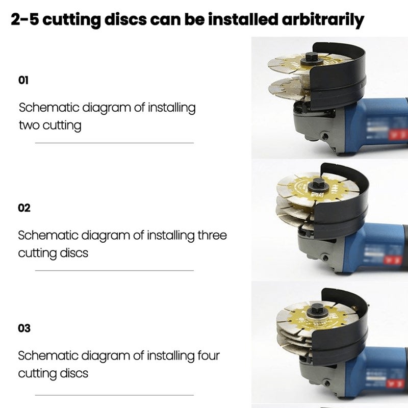 Angle Grinder Modified To Slotting Machine Accessories Set Angle Grinder Modified Spindle Set Wall Tile Corner Mud Slooving Household Utility Modification Tool Set with 7 Spacers Suitable For 100 Type Angle Grinder - Image 4