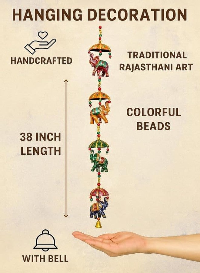 CDM Handicraft Rajasthani Elephant Door Hanging Latkan for Home Décor - Set of 4, Multicolour Decorative Wall Hanging for Entrance, Festivals, Diwali & Weddings - Image 2