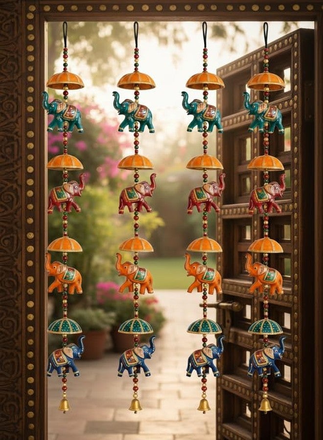 CDM Handicraft Rajasthani Elephant Door Hanging Latkan for Home Décor - Set of 4, Multicolour Decorative Wall Hanging for Entrance, Festivals, Diwali & Weddings - Image 1