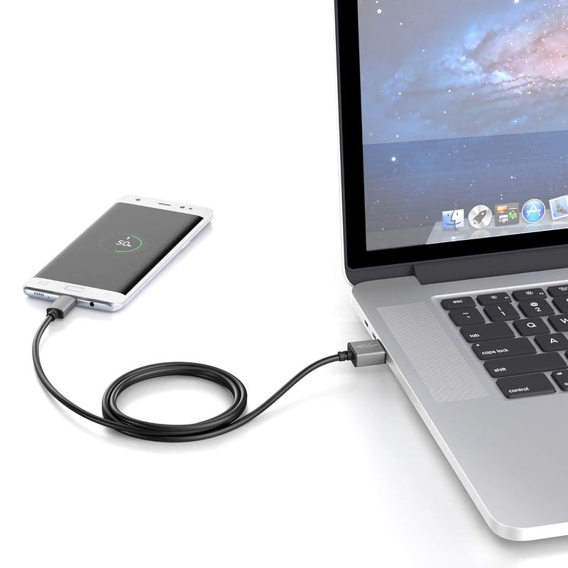 KabelDirekt – USB-A 3.0 to USB-C Cable – 2m – (SuperSpeed data and charging cable, suitable for smartphones and tablets with a USB C port, black/space grey) - Image 5