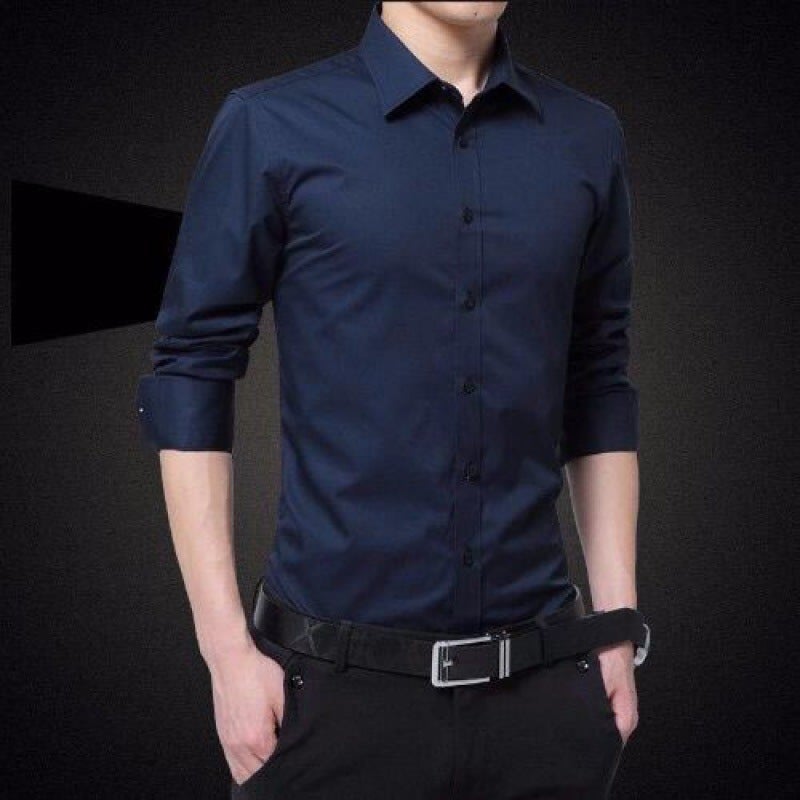 Winter Men'S Long-Sleeved Warm Fleece-Lined Shirt Men'S Thickened Slim-Fit Pure White Business Men'S Professional Shirt - Image 1