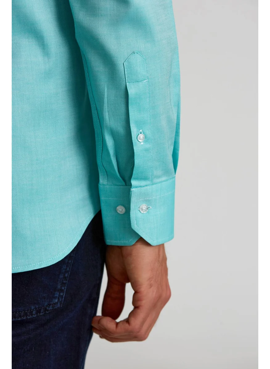 Bisse Pasha Collar Buttoned Regular Fit Uk Shirt Khaki GMOK3PS22400001_D49