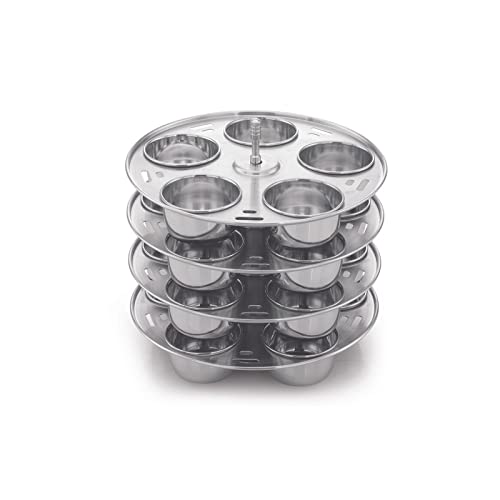 Expresso Multipurpose Stainless Steel Baking Mouldsfor Baking Muffins Cupcakes Idly Maker and Baking Stand with 20 Cups Compatible with 1012 Liter Outer Lid Pressure Cooker - Image 1