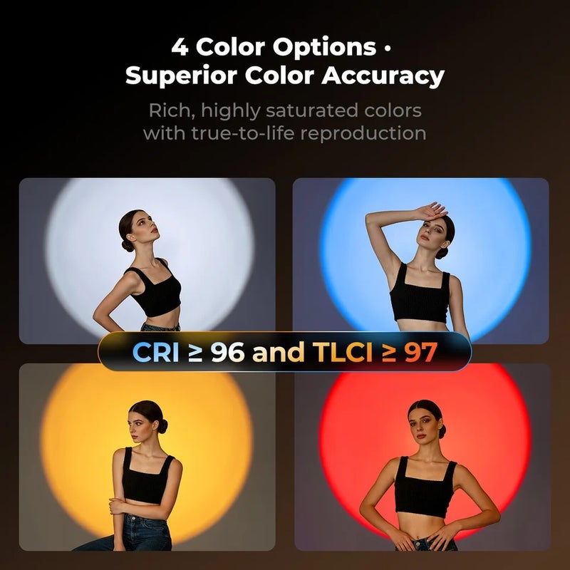 كيه آند إف كونسبت إضاءة استوديو تصوير K&F Concept SP25C 25W RGB Photography Flashlight with Mount Stand 20 Gobo 9000mAh Zoomable Video Spotlight 4000 Lux Studio Light - Image 3