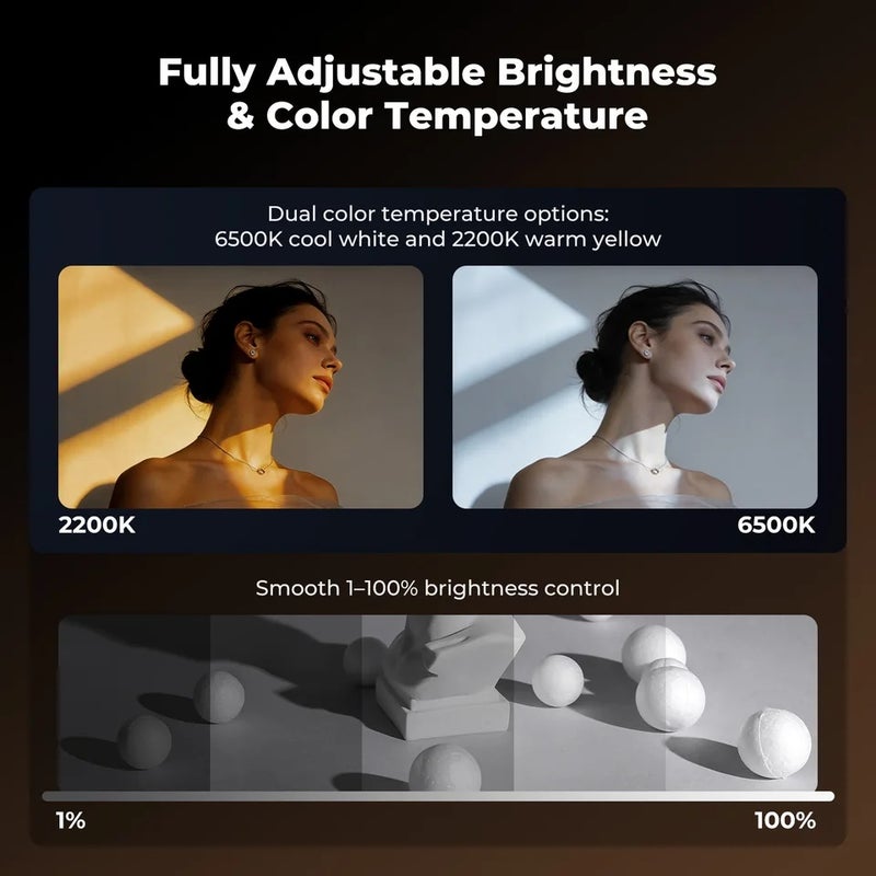 كيه آند إف كونسبت إضاءة استوديو تصوير K&F Concept SP25C 25W RGB Photography Flashlight with Mount Stand 20 Gobo 9000mAh Zoomable Video Spotlight 4000 Lux Studio Light - Image 5