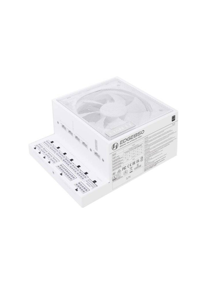 LIAN LI EDGE 850W 80+ Platinum Full Modular Power Supply, L-Shaped Design for Dual-Chamber Cases, ATX 3.1 & PCIe 5.1 Ready, 12V-2×6 Connector, USB 2.0 Expansion Hub, Fanless Mode, Premium Sleeved Cables, German EPCOS Capacitors, 120mm FDB Fan, White | EG0850  - Image 3