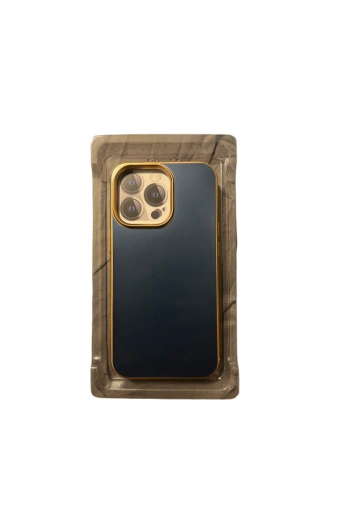 جراب J-Case لموبايل iPhone 13 Pro – أسود × دهبي | جراب شيك ضد الصدمات