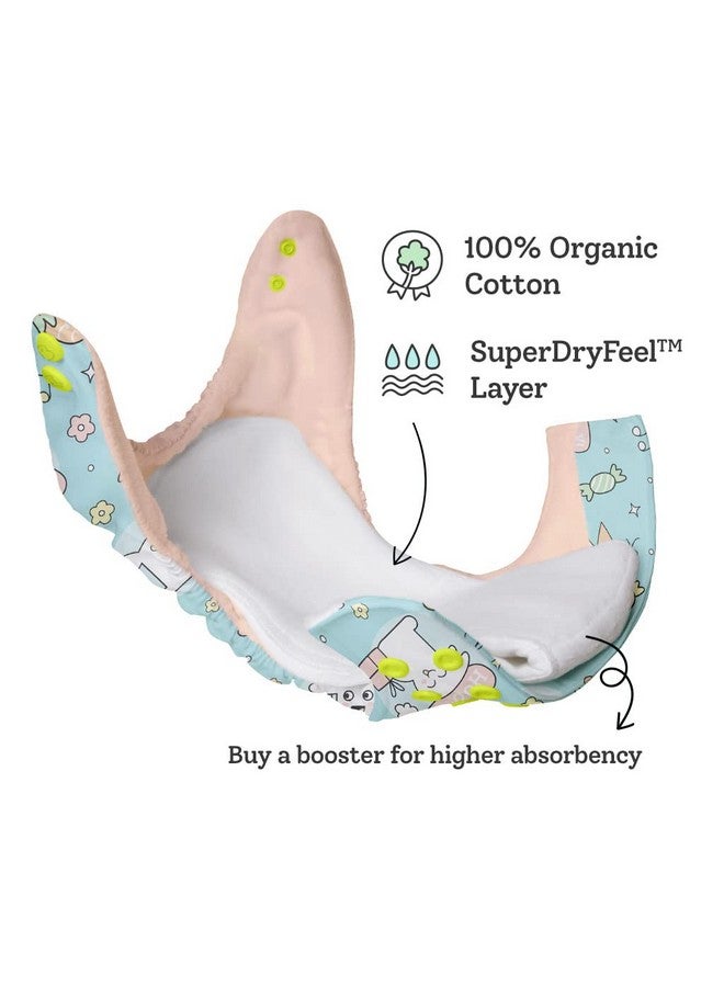 SuperBottoms Combo Pack of 2 UNO Reusable cloth diapers, washable cloth diaper (Only Shell)+3 Easy clean top sheets for baby 5-17 Kg - Image 5