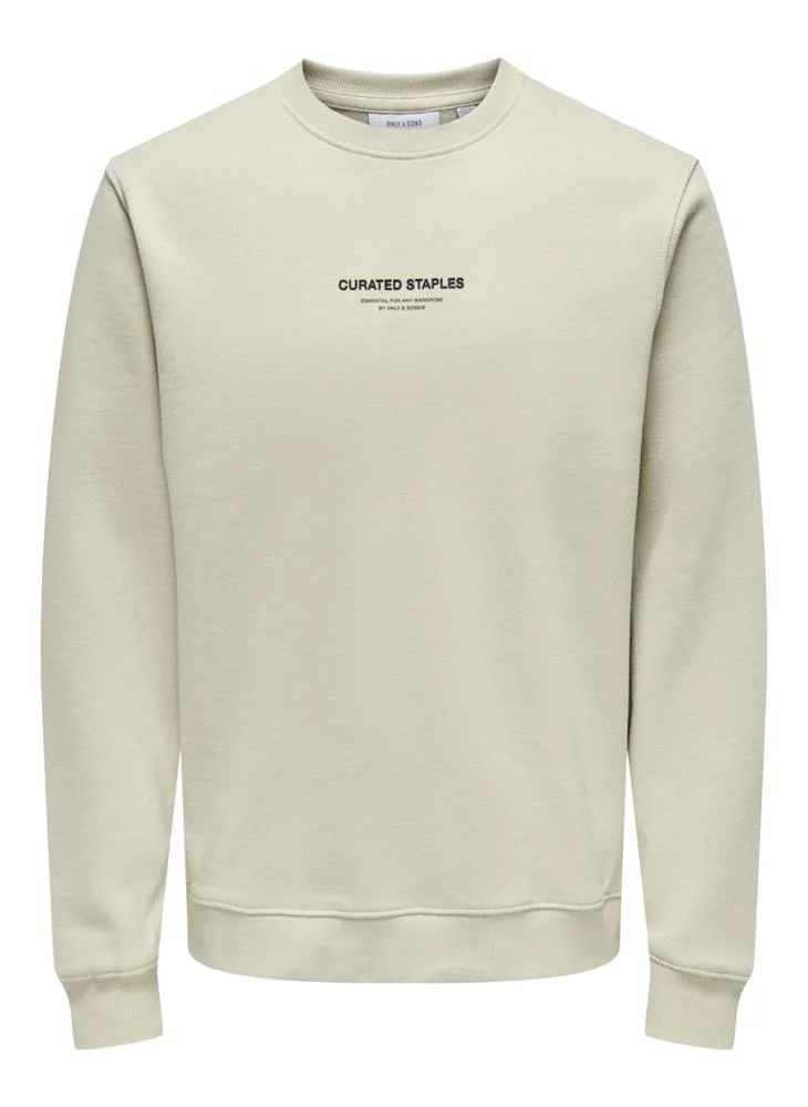 Only & Sons Onscurated  Crew Neck Sweatshirt