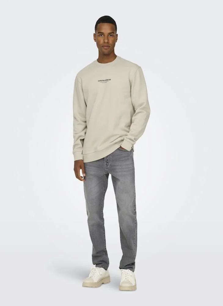 Only & Sons Onscurated  Crew Neck Sweatshirt