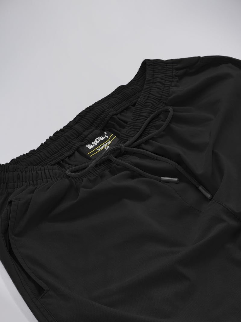 Beyoung Jet Black Cotton Cargo Joggers - Image 2