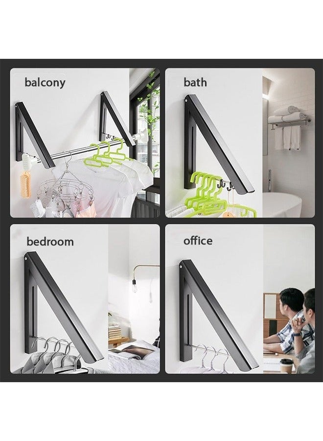 Arabest Single Retractable Clothes Drying Rack, Wall Mounted Foldable Laundry Hanger for Small Spaces, Small Collapsible Folding Garment Racks, Coat Hanger Dorm Accessories (White) - Image 5