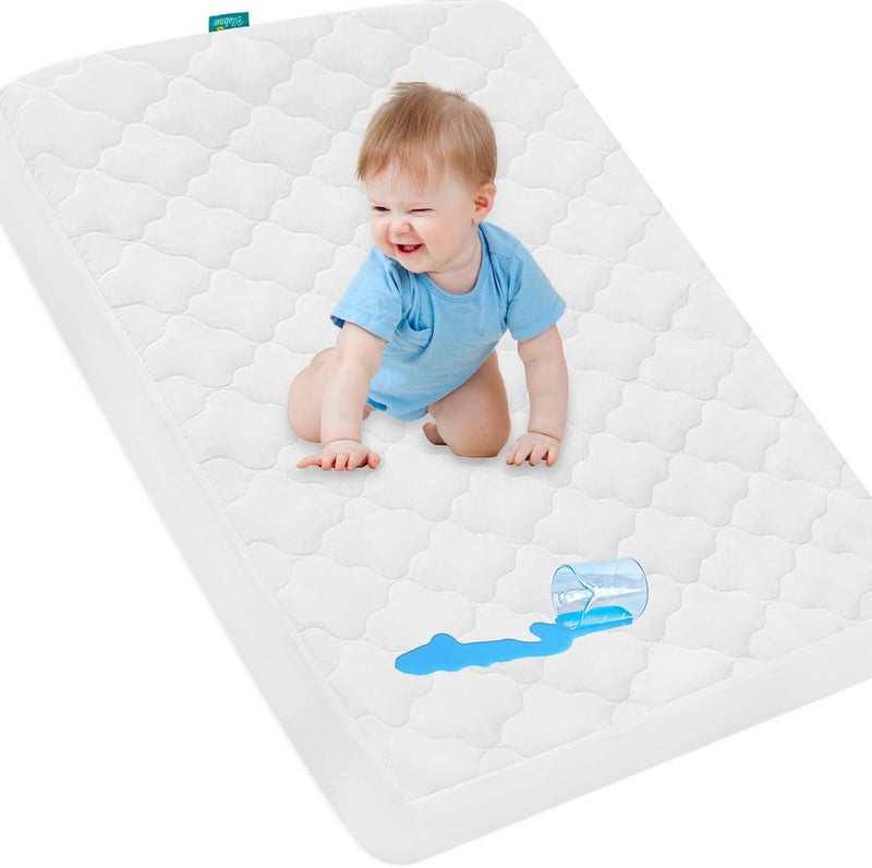 Biloban Pack and Play Mattress Pad Protector Waterproof Pack and Play Sheets Quilted 39 x 27 Fitted for Graco Playard  Mini  Portable Mattresses Washable Ultra Soft Padding - Image 1
