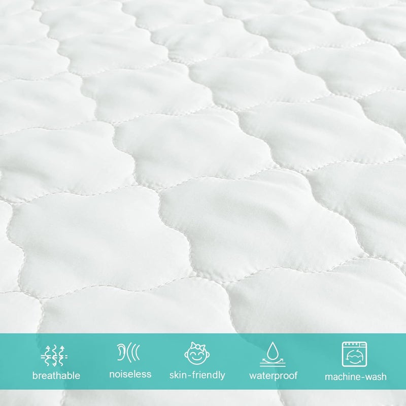 Biloban Pack and Play Mattress Pad Protector Waterproof Pack and Play Sheets Quilted 39 x 27 Fitted for Graco Playard  Mini  Portable Mattresses Washable Ultra Soft Padding - Image 4