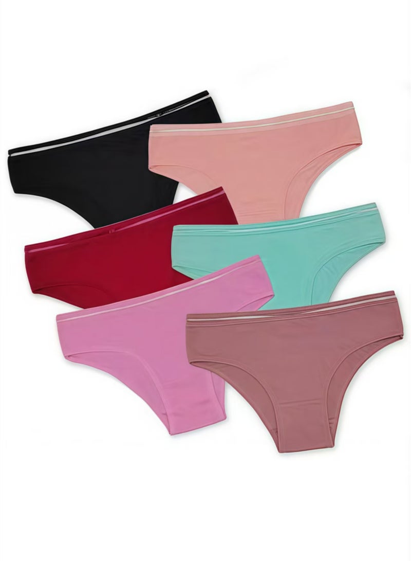 B.JOBSEN 6-piece set of cotton breathable bikini low-rise fashion women's thick panties  - Image 4