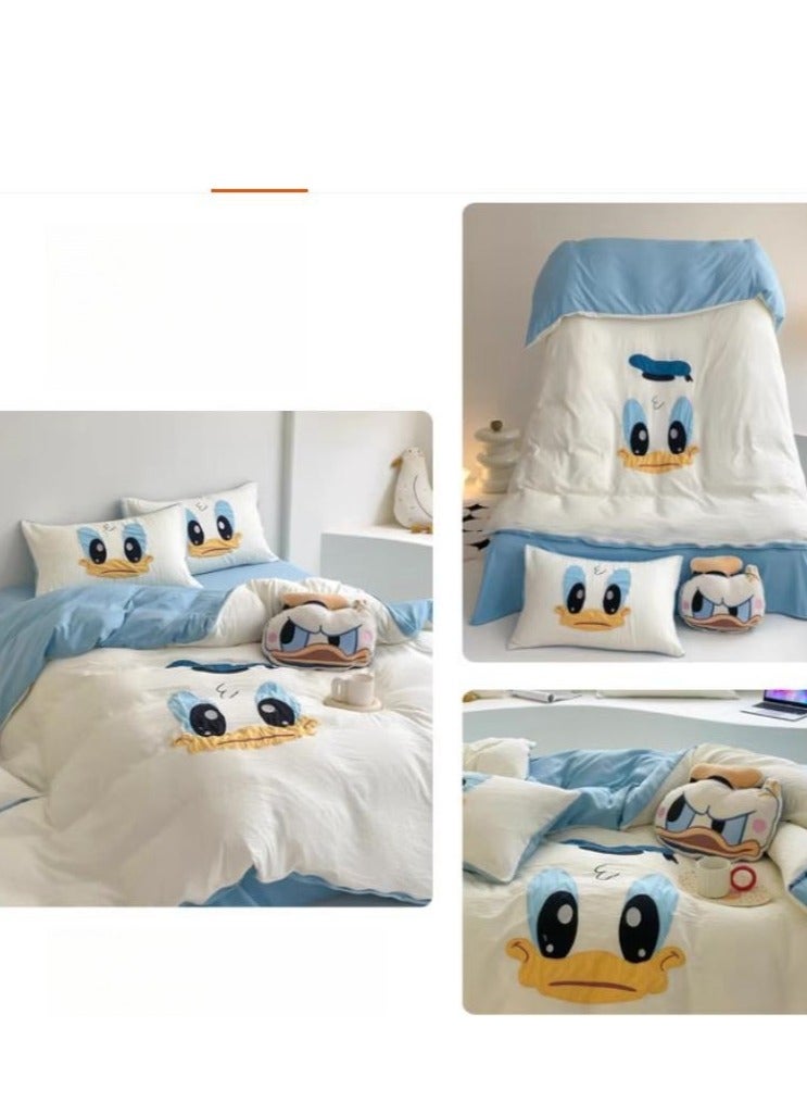 Fitted Sheet Style — High End Cartoon Pattern Washed Cotton Bedding Four Piece Set - Image 4