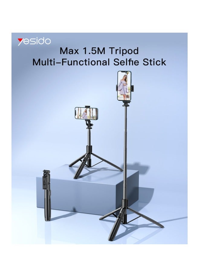 يسيدو حامل ثلاثي القوائم SF13 Max 1.5 l منYesido متر للاستخدام الحي ودعم التصوير الفوتوغرافي وعصا التصوير الفوتوغرافي - Image 4