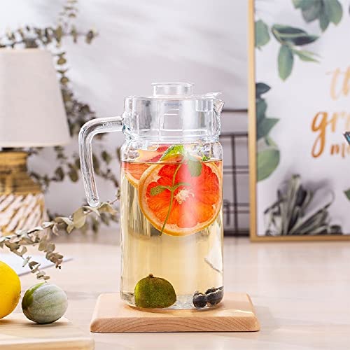 Syanka Premium Glass Water Jug - 1.8 LTR, Transparent, Hot Cold Water Pitcher with Lid, Simple Opera Water Jug, Iced Tea, Milk and Juice Beverage Carafe, Lemon Jug (1.80 liters) - Image 3