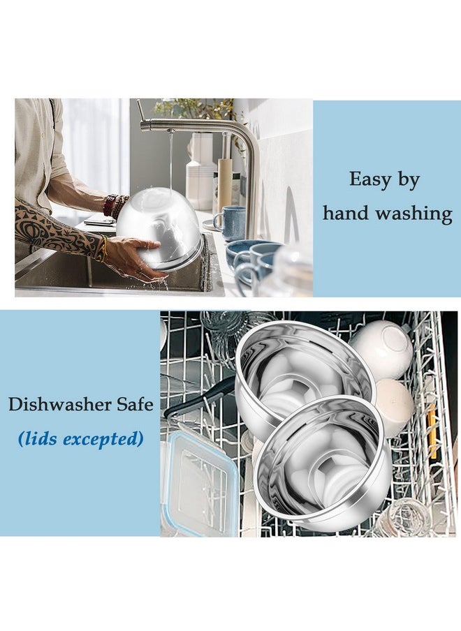 TeamFar - TeamFar Mixing Bowls, Stainless Steel Nesting Salad Bowls with Lids Set of 3 & 3 Grater Attachments, For Mixing/Serving/Storing, Non-toxic & Long-lasting, Size 4.6/3 / 1.5 QT, Black - Image 1