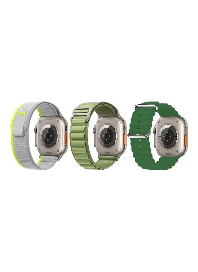 vesus - 3Pack for Apple Watch Band 49mm 45mm 44mm 42mm Alpine Loop Band, Trail Band, Ocean Band - Image 1