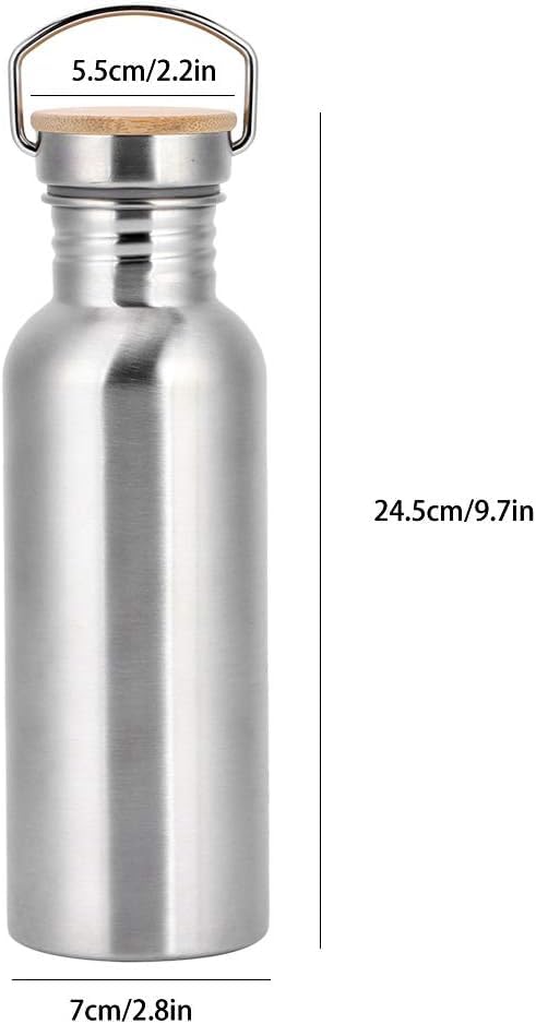 EVVIX EVVIX Stainless Steel Water Bottle Portable Water Bottle with Bamboo Cap Travel Mug for Cyclists Runners Hikers Picnics Camping 1000ml - Image 4