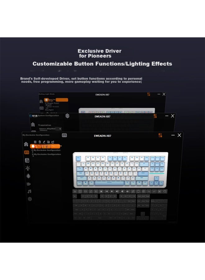 Eweadn X87ultra Wireless Mechanical Keyboard, Wired Bluetooth Tri-mode Gasket Customized, 5-layer Padded, High-quality Engraved, Gaming And Office Computer Keyboard, Compatible With Tablets And Ipad - Image 2