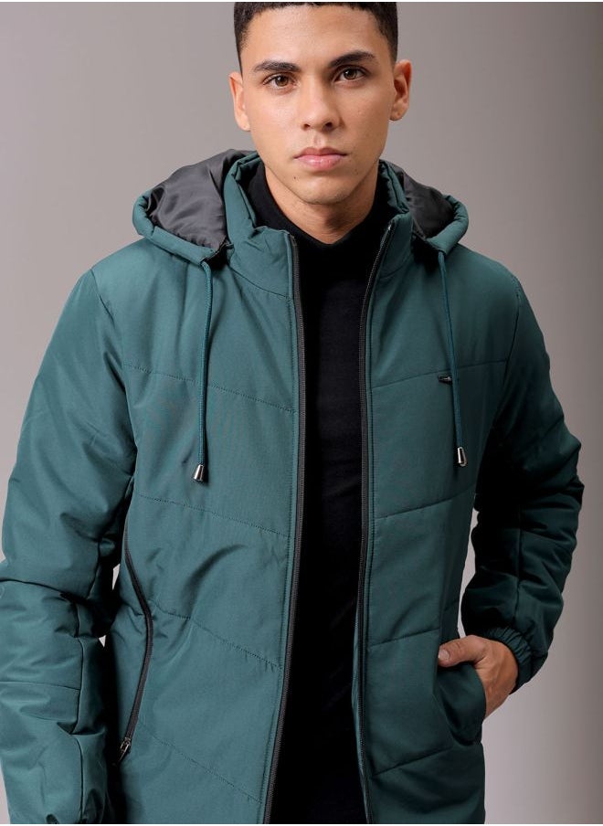 The Indian Garage Co Men Slim Fit Solid Puffer Jackets  - Image 1