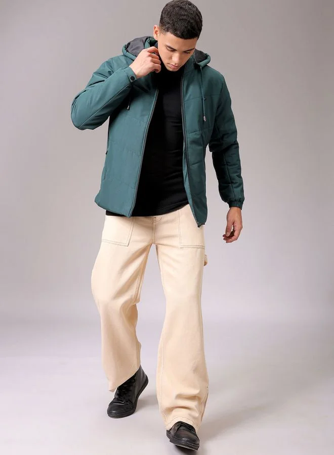 The Indian Garage Co Men Slim Fit Solid Puffer Jackets
