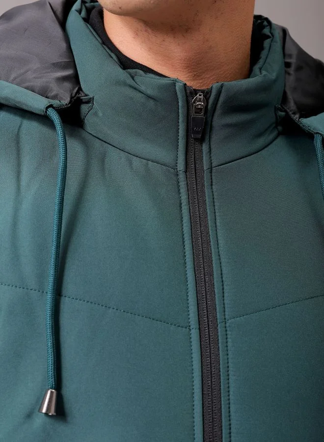 The Indian Garage Co Men Slim Fit Solid Puffer Jackets