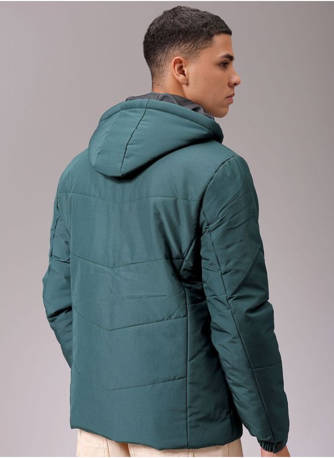 The Indian Garage Co Men Slim Fit Solid Puffer Jackets  - Image 2
